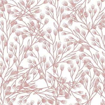 Vector seamless pattern with hand drawn leaf and flowers. Contemporary floral Stockillustratie