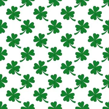 Vector seamless pattern of hand drawn doodle sketch green shamrock clover i.. Stock-Illustration