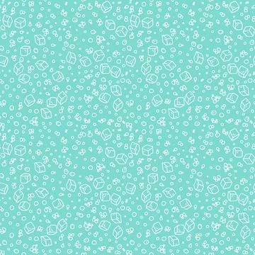 Vector seamless pattern with hand drawn bubbles and ice cubes randomly placed Stock Illustration