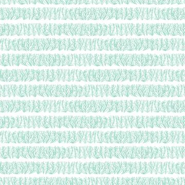 Vector seamless pattern with hand drawn floral rows. Simple botanical backgro Illustrazione stock