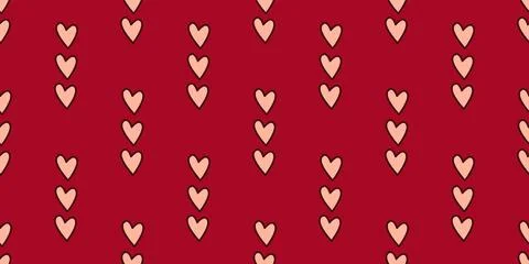Vector seamless pattern with hand drawn hearts 库存插图