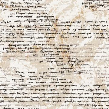 Vector seamless pattern with a hand-written Latin text on the old dirty paper イラスト素材