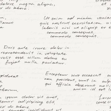 Vector seamless pattern with a hand-written Latin text on the old dirty paper Illustrazione stock