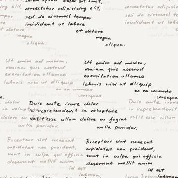 Vector seamless pattern with a hand-written Latin text on the old dirty paper イラスト素材