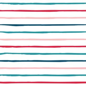 Vector seamless pattern with handdrawn stripes. Hand drawn pink and blue stripes Stock Illustration
