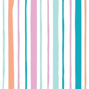 Vector seamless pattern with handdrawn stripes. Hand drawn orange, purple, blue Stock Illustration
