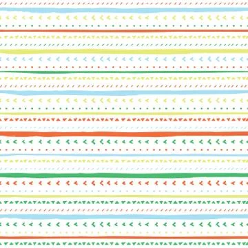 Vector seamless pattern with handdrawn stripes and triangles . Hand drawn orange Stock Illustration