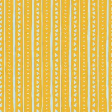 Vector seamless pattern with handdrawn stripes and triangles . Hand drawn blue 库存插图