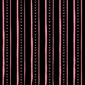 Vector seamless pattern with handdrawn stripes and lines . Hand drawn pink Stock Illustration