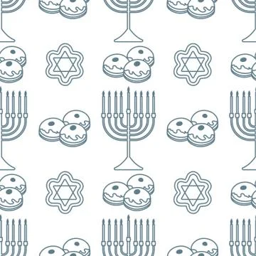Vector Seamless pattern Hanukkah Jewish holiday 스톡 일러스트
