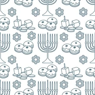 Vector Seamless pattern Hanukkah Jewish holiday 스톡 일러스트