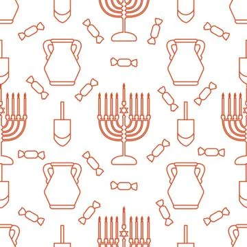 Vector Seamless pattern Hanukkah Jewish holiday 스톡 일러스트