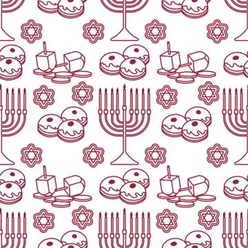 Vector Seamless pattern Hanukkah Jewish holiday Stock Illustration