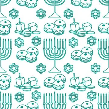 Vector Seamless pattern Hanukkah Jewish holiday 스톡 일러스트