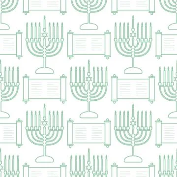 Vector Seamless pattern Hanukkah Jewish holiday 库存插图