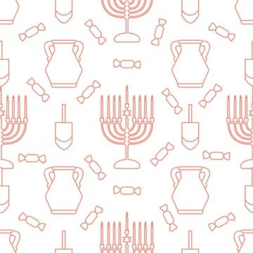 Vector Seamless pattern Hanukkah Jewish holiday Stock Illustration