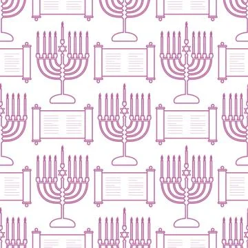 Vector Seamless pattern Hanukkah Jewish holiday 库存插图