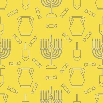 Vector Seamless pattern Hanukkah Jewish holiday Stock-Illustration