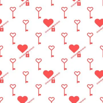 Vector seamless pattern Happy Valentine's Day Stock Illustration