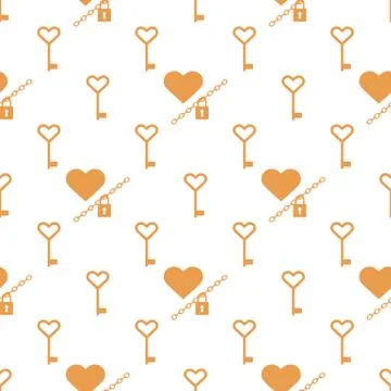 Vector seamless pattern Happy Valentine's Day Stock Illustration