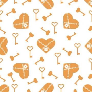 Vector seamless pattern Happy Valentine's Day Stock Illustration