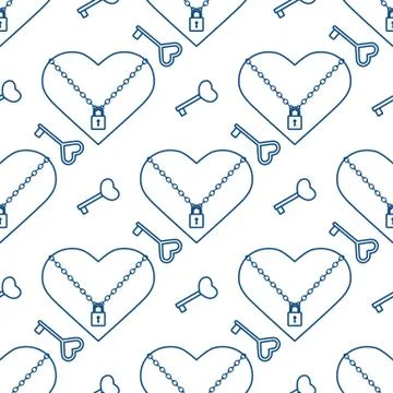 Vector seamless pattern Happy Valentine's Day Stock Illustration