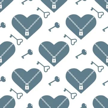 Vector seamless pattern Happy Valentine's Day Stock Illustration