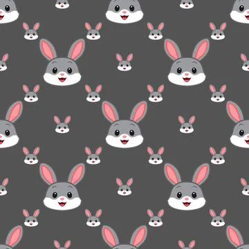 Vector seamless pattern of a hare Stock Illustration
