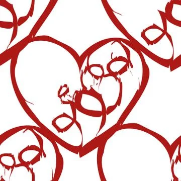 Vector seamless pattern with heart Stock Illustration