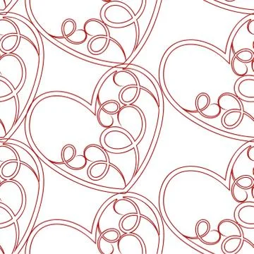 Vector seamless pattern with heart Stock Illustration