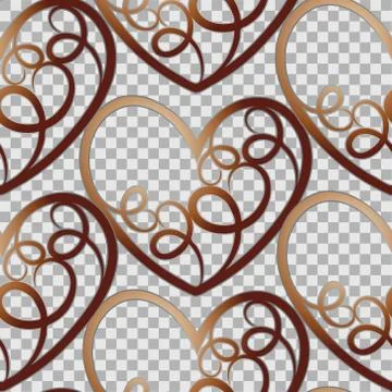 Vector seamless pattern with heart Stock Illustration