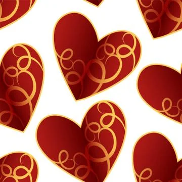 Vector seamless pattern with heart Stock Illustration