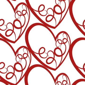 Vector seamless pattern with heart Stock Illustration
