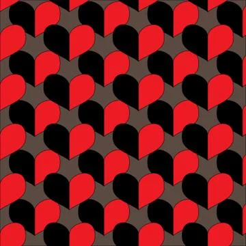 Vector seamless pattern with heart in retro style. イラスト素材