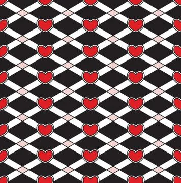 Vector seamless pattern with hearts. Abstract background for Valentine's Day. Stock Illustration