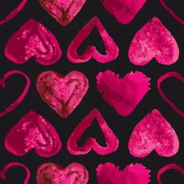 Vector seamless pattern with hearts. Abstract background for Valentine's Day. Stock Illustration