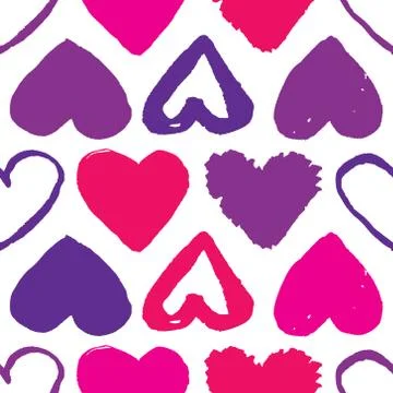 Vector seamless pattern with hearts. Abstract background for Valentine's Day. Stock Illustration