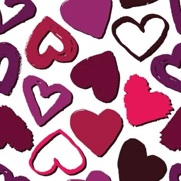Vector seamless pattern with hearts. Abstract background for Valentine's Day. Stock Illustration