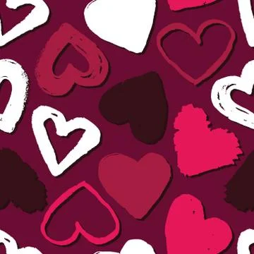 Vector seamless pattern with hearts. Abstract background for Valentine's Day. Stock Illustration