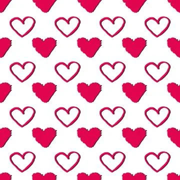 Vector seamless pattern with hearts. Abstract background for Valentine's Day. Stock Illustration