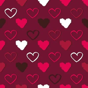 Vector seamless pattern with hearts. Abstract background for Valentine's Day. Stock Illustration