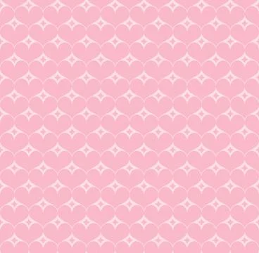 Vector seamless pattern with hearts and stars Stock Illustration