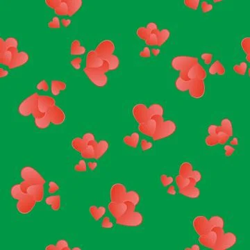 Vector seamless pattern with hearts Stock Illustration