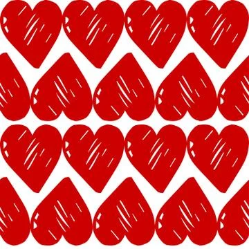 Vector seamless pattern with hearts Stock Illustration