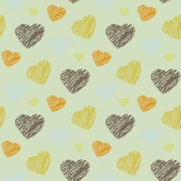 Vector seamless pattern with hearts Stock Illustration