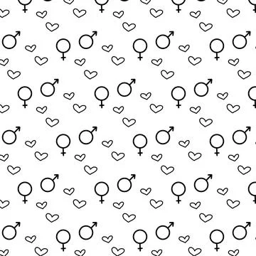Vector seamless pattern with hearts . イラスト素材