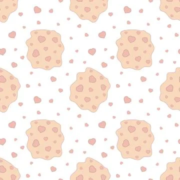 Vector seamless pattern with hearts. Stock Illustration