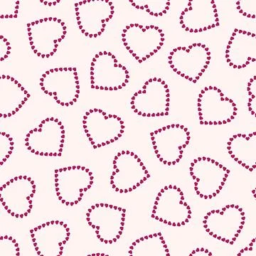 Vector seamless pattern with hearts. Repeatable Valentines day background - 库存插图