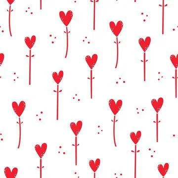 Vector seamless pattern with hearts for Valentine's Day Stock Illustration