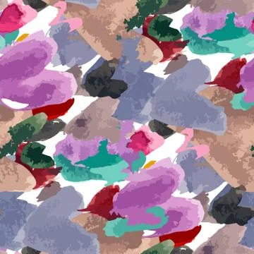 Vector seamless pattern from hearts like watercolors Stock Illustration